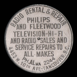 Canada, Radio Rental & Repair, no denomination : 1958