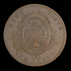 Canada, Bank of Montreal, 1 penny : 1842