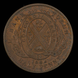 Canada, Bank of Montreal, 1/2 penny : 1844