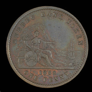 Canada, Quebec Bank, 1 penny : 1852