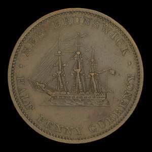 Canada, Province of New Brunswick, 1/2 penny : 1854