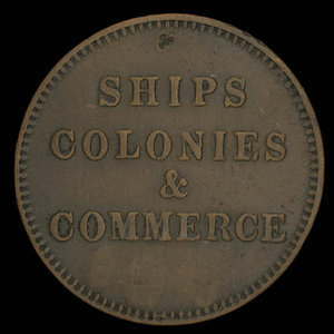 Canada, unknown, 1/2 penny : 1835