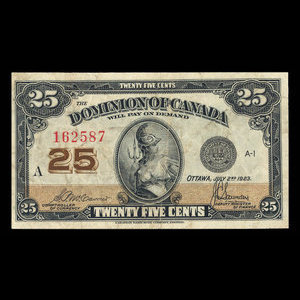 Canada, Dominion of Canada, 25 cents : July 2, 1923