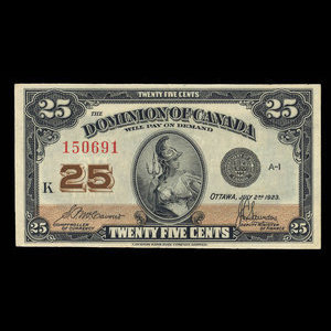 Canada, Dominion of Canada, 25 cents : July 2, 1923