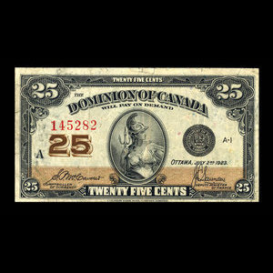 Canada, Dominion of Canada, 25 cents : July 2, 1923