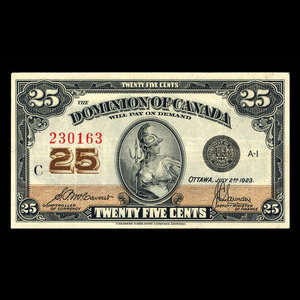 Canada, Dominion of Canada, 25 cents : July 2, 1923