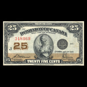 Canada, Dominion of Canada, 25 cents : July 2, 1923