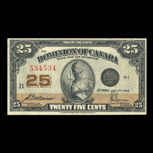 Canada, Dominion of Canada, 25 cents : July 2, 1923