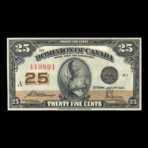 Canada, Dominion of Canada, 25 cents : July 2, 1923