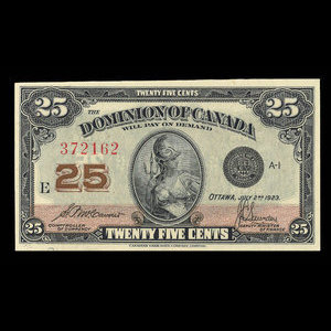 Canada, Dominion of Canada, 25 cents : July 2, 1923