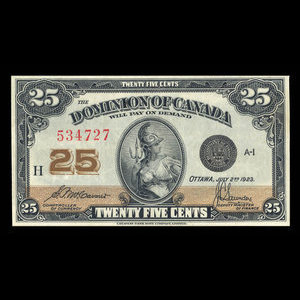 Canada, Dominion of Canada, 25 cents : July 2, 1923