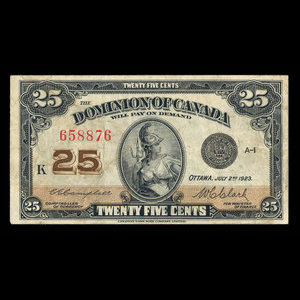 Canada, Dominion of Canada, 25 cents : July 2, 1923