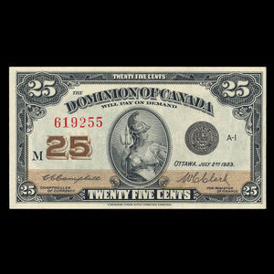 Canada, Dominion of Canada, 25 cents : July 2, 1923