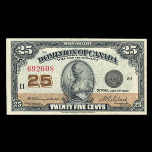 Canada, Dominion of Canada, 25 cents : July 2, 1923