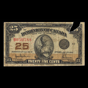 Canada, Dominion of Canada, 25 cents : July 2, 1923