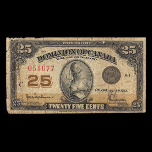 Canada, Dominion of Canada, 25 cents : July 2, 1923