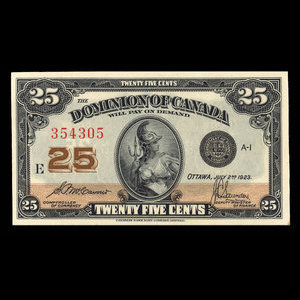 Canada, Dominion of Canada, 25 cents : July 2, 1923