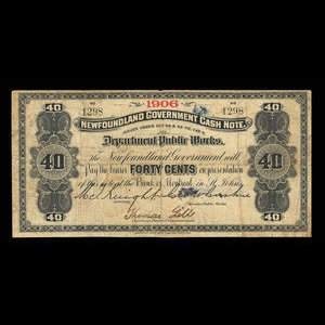 Canada, Newfoundland - Department of Public Works, 40 cents : 1906