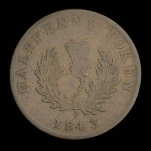 Canada, Province of Nova Scotia, 1/2 penny : 1843