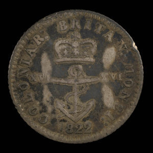 Great Britain, George IV, 1/16 dollar : 1822