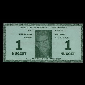 Canada, Lillooet Centennial Committee, 1 nugget : August 6, 1967