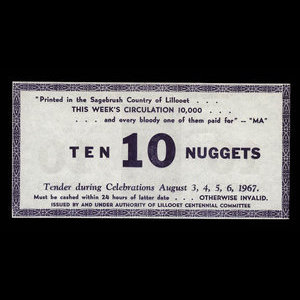Canada, Lillooet Centennial Committee, 10 nuggets : August 6, 1967