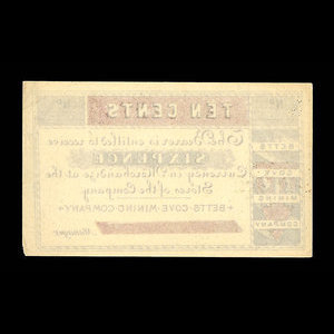 Canada, Betts Cove Mining Company, 10 cents : 1886