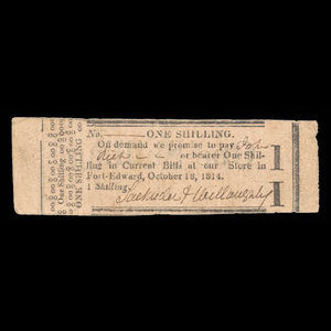 Canada, Sackrider & Willoughby, 1 shilling : October 18, 1814