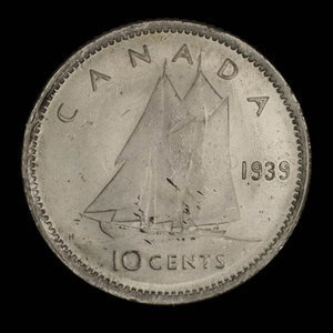 Canada, George VI, 10 cents : 1939