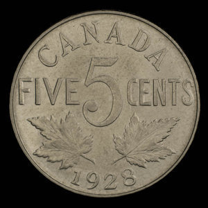 Canada, George V, 5 cents : 1928