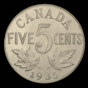 Canada, George V, 5 cents : 1935