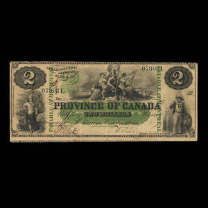 Canada, Province of Canada, 2 dollars : October 1, 1866