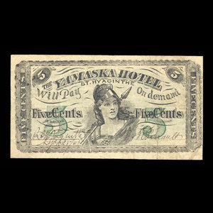 Canada, Yamaska Hotel, 1 drink, 5 cents : September 25, 1885