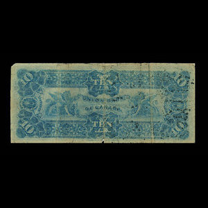 Canada, Union Bank of Canada (The), 10 dollars : August 2, 1886