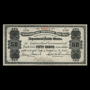 Canada, Newfoundland - Department of Public Works, 50 cents : 1903
