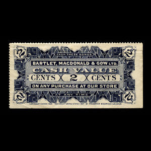 Canada, Bartlet, MacDonald & Gow Ltd., 2 cents : 1935