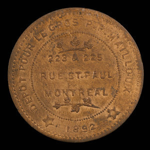 Canada, Ludger Gravel, no denomination : 1892