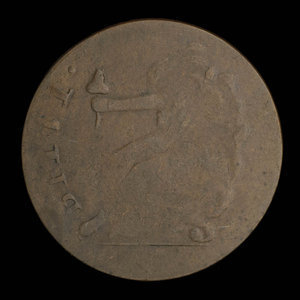 Canada, unknown, 1/2 penny : 1838