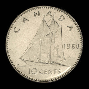 Canada, Elizabeth II, 10 cents : 1968