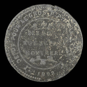 Canada, Ludger Gravel, no denomination : 1892