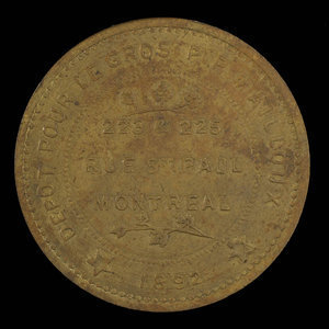 Canada, Ludger Gravel, no denomination : 1892