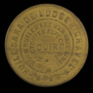 Canada, Ludger Gravel, no denomination : 1892