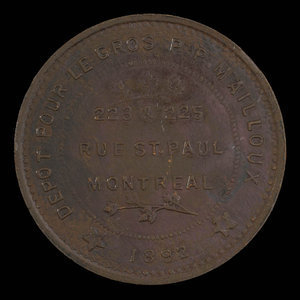 Canada, Ludger Gravel, no denomination : 1892