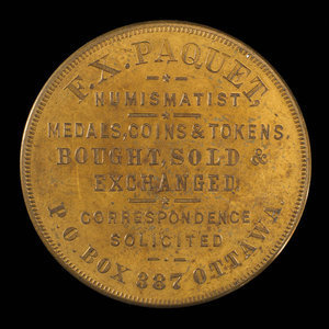 Canada, F.X. Paquet, no denomination : 1892