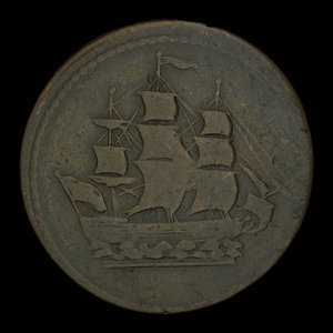 Canada, unknown, 1/2 penny : 1838