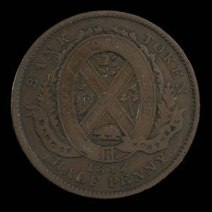 Canada, Bank of Montreal, 1/2 penny : 1842