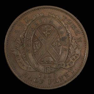 Canada, Bank of Montreal, 1/2 penny : 1842