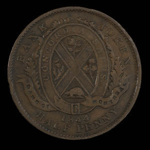 Canada, Bank of Montreal, 1/2 penny : 1844