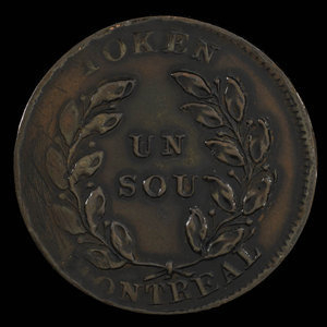 Canada, Numismatic & Antiquarian Society of Montreal, 1 sou : 1865