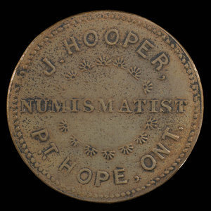 Canada, J. Hooper, no denomination : 1895